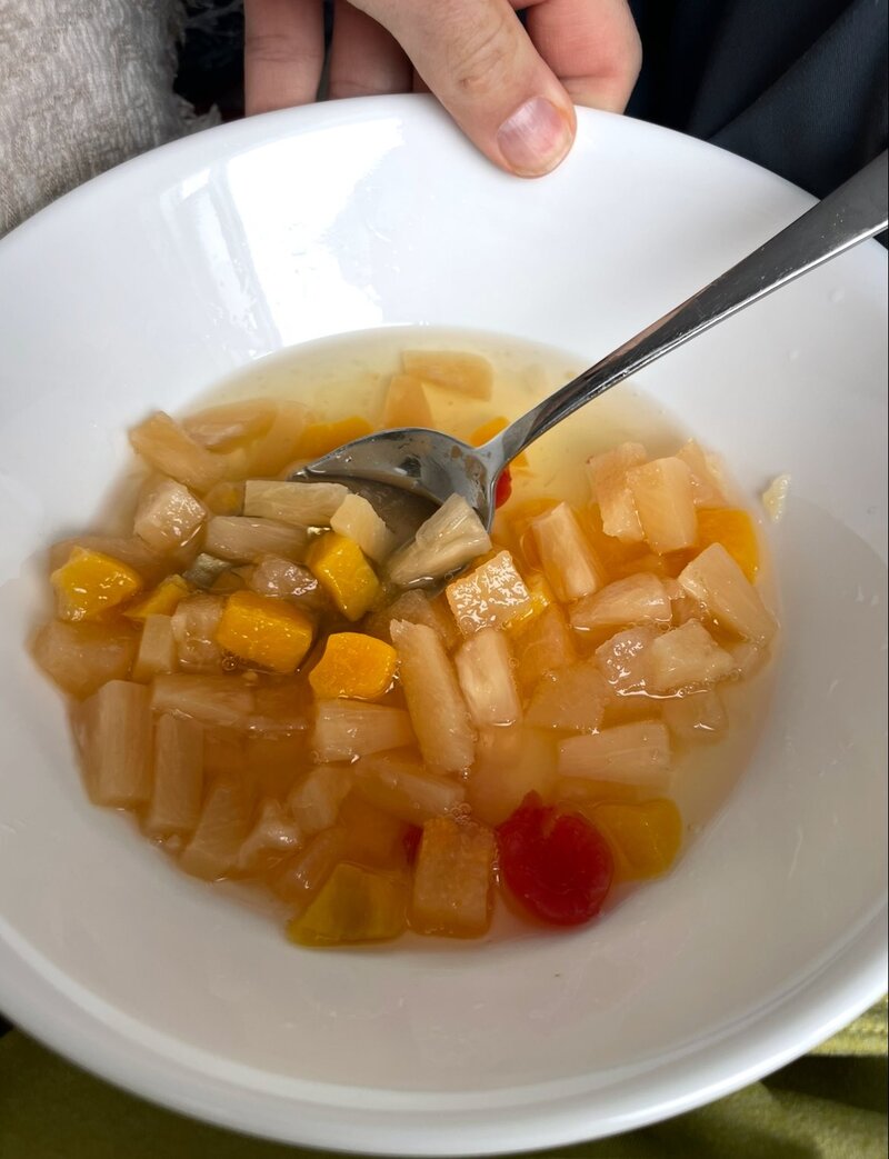 Fruit cup snack — low fat clean eating during 100 Days to Abs challenge