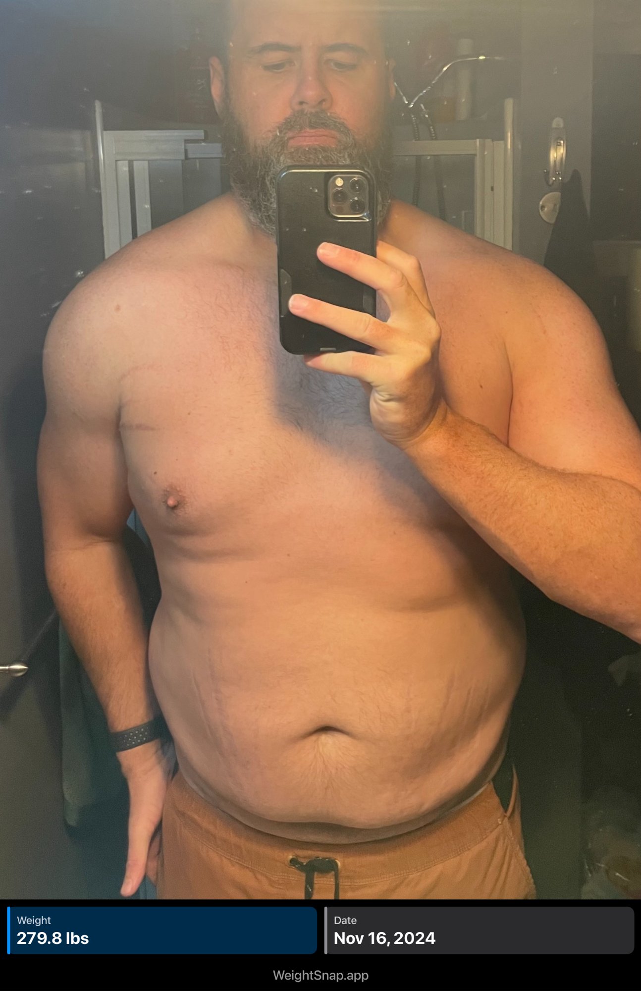 November 16, 2024 - 279.8 lbs despite a month of gym