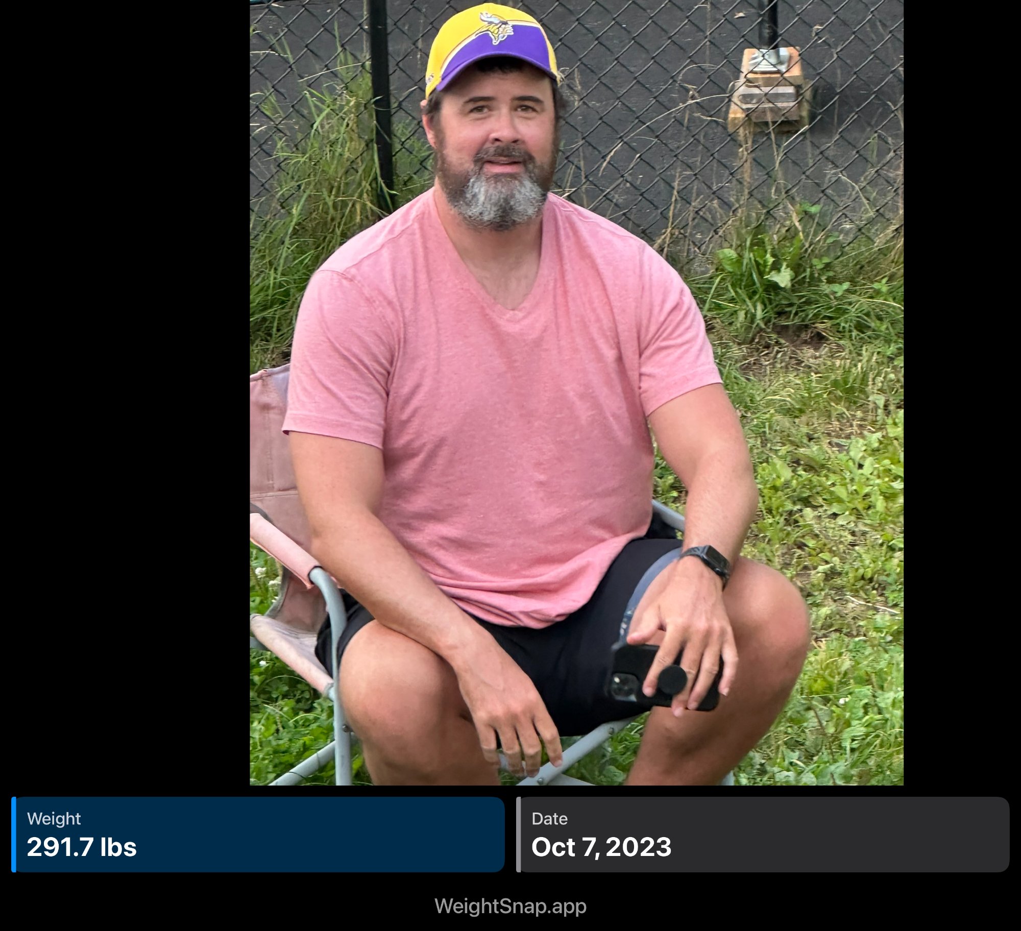 Peak weight October 2023 - 291.7 lbs